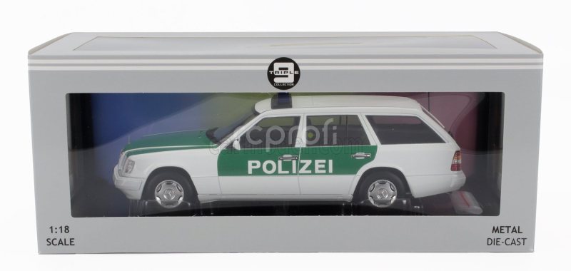 Triple9 Mercedes benz E-class (s124) T-model Sw Station Wagon Polizei 1995 1:18 Bílá Zelená