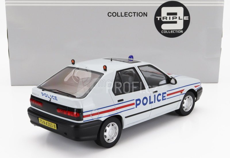 Triple9 Renault R19 France Police 1994 1:18 Bílá Červená Modrá