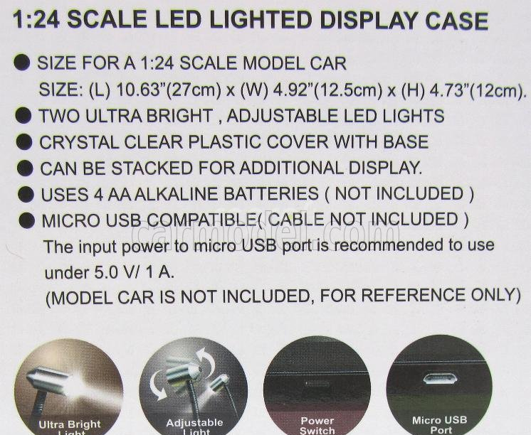Triple9 Vetrina display box Lungh.lenght Cm 27 X Largh.width Cm 12.6 X Alt.height Cm 11.3 (altezza Interna Cm 9.6) - Luci Funzionanti - With Led 1:43 Plastový Displej