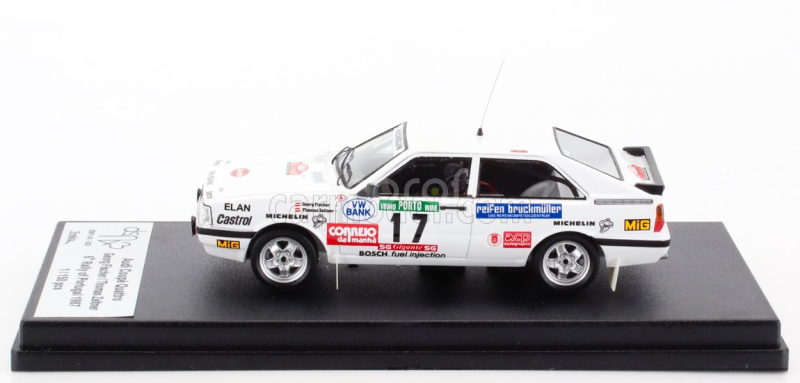 Trofeu Audi Quattro Coupe N 17 Rally Portogallo 1987 Georg Fischer - Thomas Zeltner 1:43 Bílá