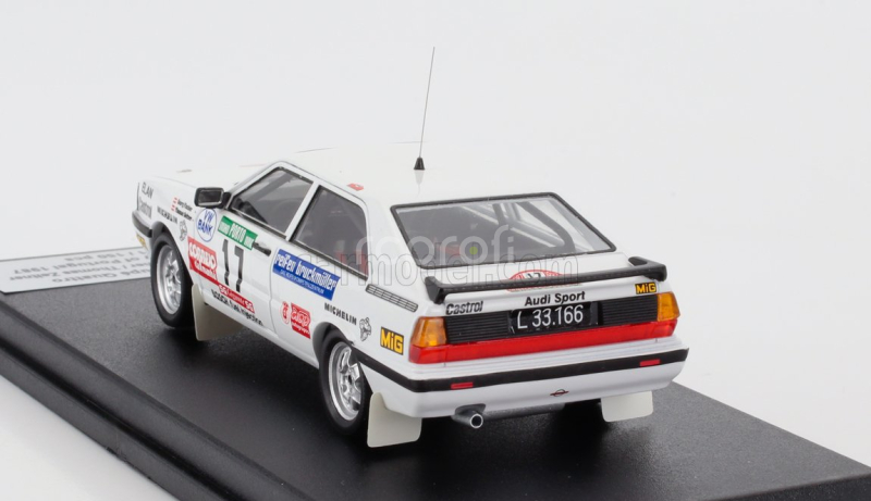 Trofeu Audi Quattro Coupe N 17 Rally Portogallo 1987 Georg Fischer - Thomas Zeltner 1:43 Bílá