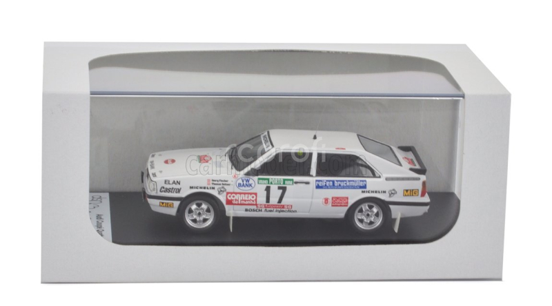 Trofeu Audi Quattro Coupe N 17 Rally Portogallo 1987 Georg Fischer - Thomas Zeltner 1:43 Bílá