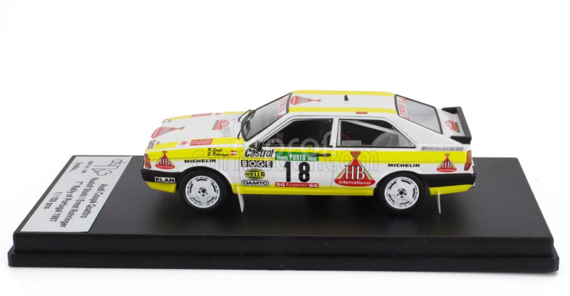 Trofeu Audi Quattro Coupe N 18 7th Rally Portugal 1987 Rudolf Stohl - Ernst Rohringer 1:43 Bílá Žlutá