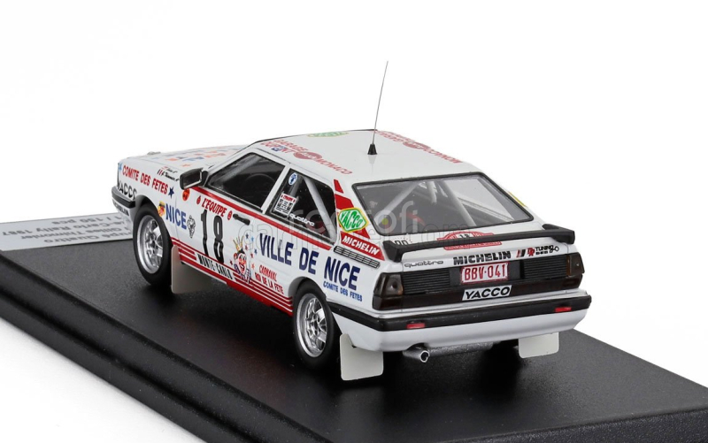 Trofeu Audi Quattro Coupe N 18 Rally Montecarlo 1987 Tchine - Gilles Thimonier 1:43 Bílá