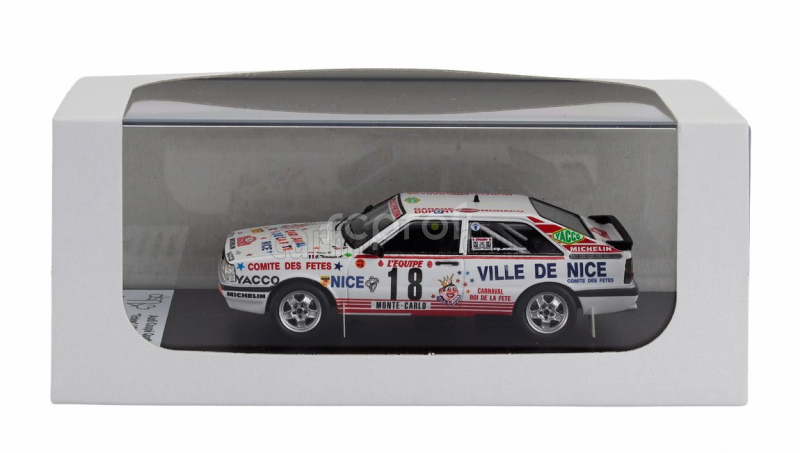 Trofeu Audi Quattro Coupe N 18 Rally Montecarlo 1987 Tchine - Gilles Thimonier 1:43 Bílá