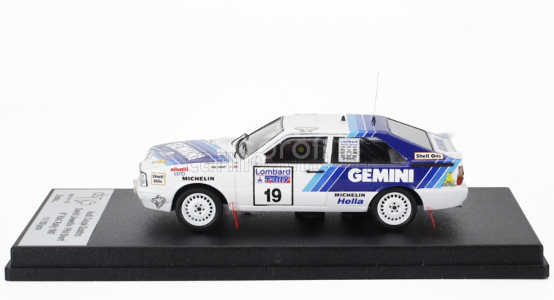 Trofeu Audi Quattro Coupe N 19 Rally Rac Lombard 1987 David Llewellin - Phil Short 1:43 Bílá Modrá