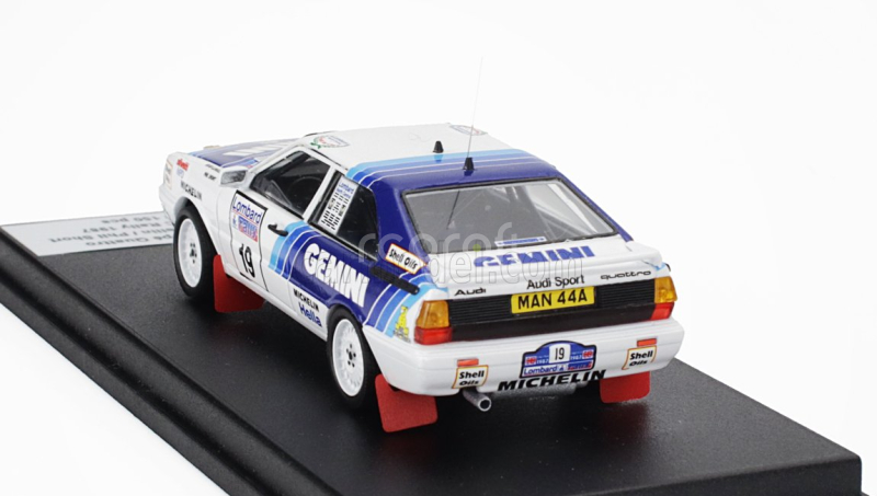 Trofeu Audi Quattro Coupe N 19 Rally Rac Lombard 1987 David Llewellin - Phil Short 1:43 Bílá Modrá