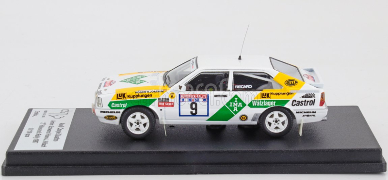 Trofeu Audi Quattro Coupe N 9 2nd Rally Hunsruck 1987 Armin Schwarz - Hans Joachim Hosch 1:43 Bílá Žlutá Zelená