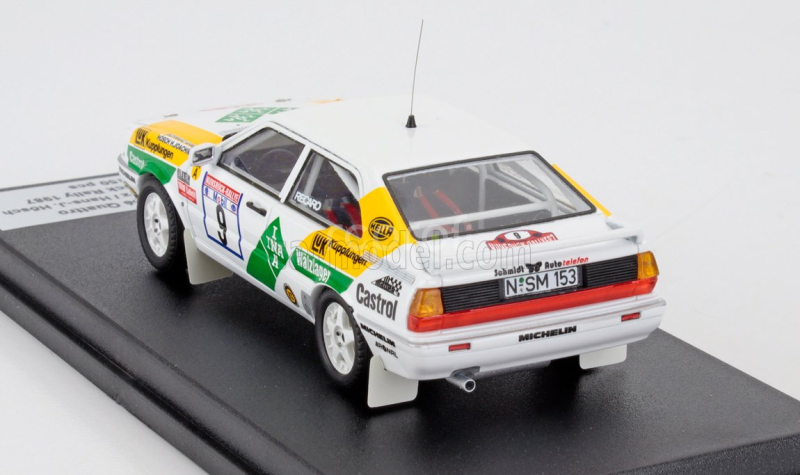 Trofeu Audi Quattro Coupe N 9 2nd Rally Hunsruck 1987 Armin Schwarz - Hans Joachim Hosch 1:43 Bílá Žlutá Zelená