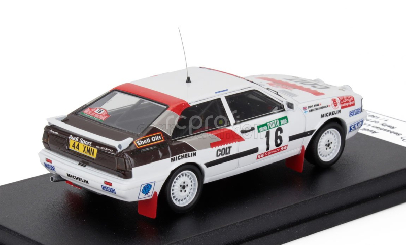 Trofeu Audi Quattro Coupe (night Version) N 16 Rally Portugal 1988 Sebastian Lindholm - Steve Bond 1:43 Bílá Červená