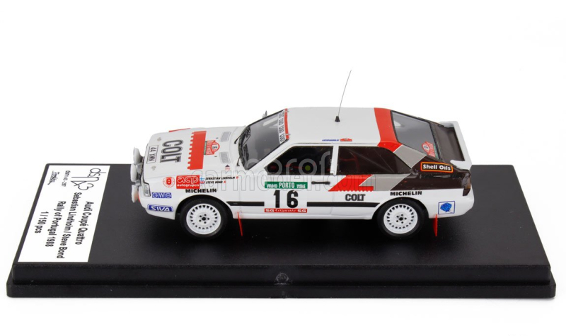 Trofeu Audi Quattro Coupe (night Version) N 16 Rally Portugal 1988 Sebastian Lindholm - Steve Bond 1:43 Bílá Červená