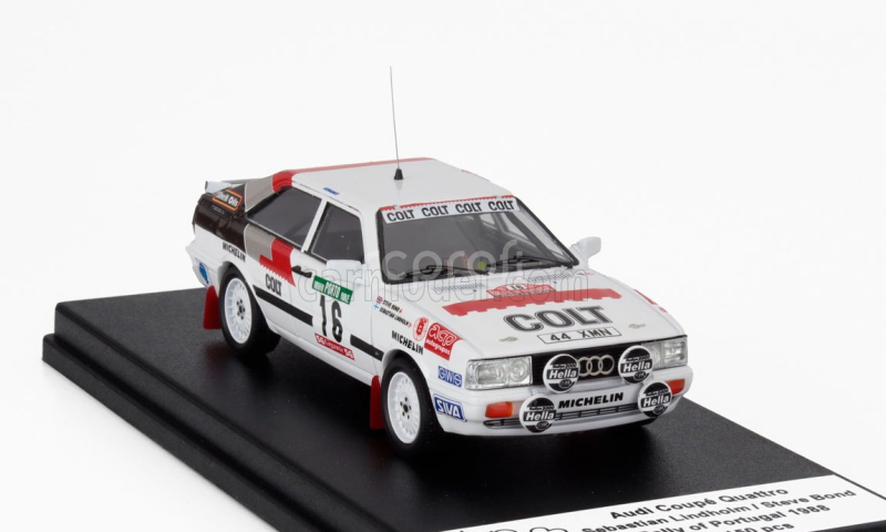 Trofeu Audi Quattro Coupe (night Version) N 16 Rally Portugal 1988 Sebastian Lindholm - Steve Bond 1:43 Bílá Červená
