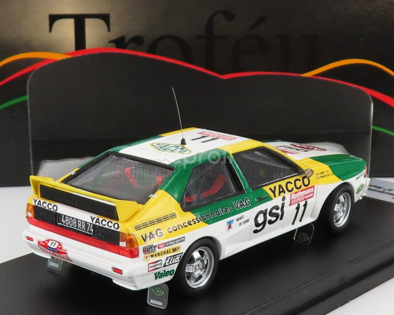 Trofeu Audi Quattro N 11 Rally 1000 Pistes 1983 J.panciatici - A.tabet 1:43 Bílá Zelená Žlutá