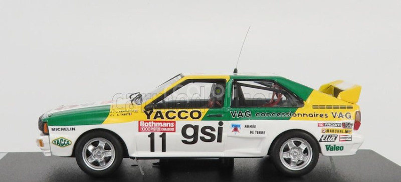 Trofeu Audi Quattro N 11 Rally 1000 Pistes 1983 J.panciatici - A.tabet 1:43 Bílá Zelená Žlutá