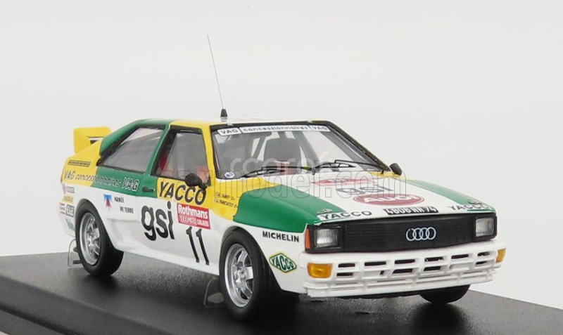 Trofeu Audi Quattro N 11 Rally 1000 Pistes 1983 J.panciatici - A.tabet 1:43 Bílá Zelená Žlutá