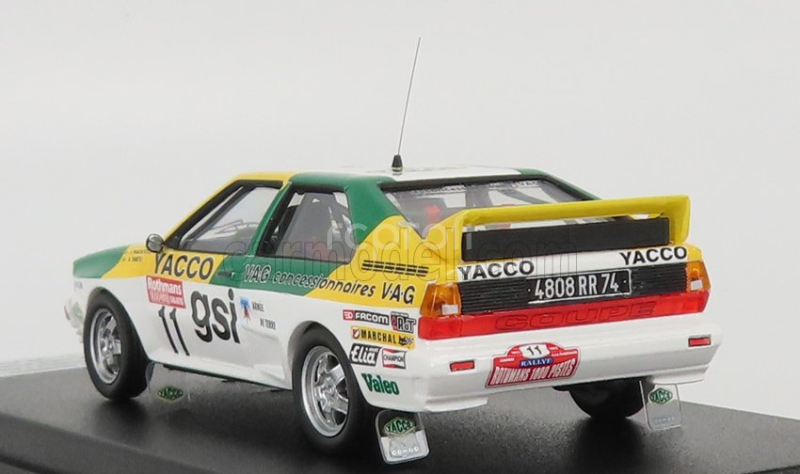 Trofeu Audi Quattro N 11 Rally 1000 Pistes 1983 J.panciatici - A.tabet 1:43 Bílá Zelená Žlutá