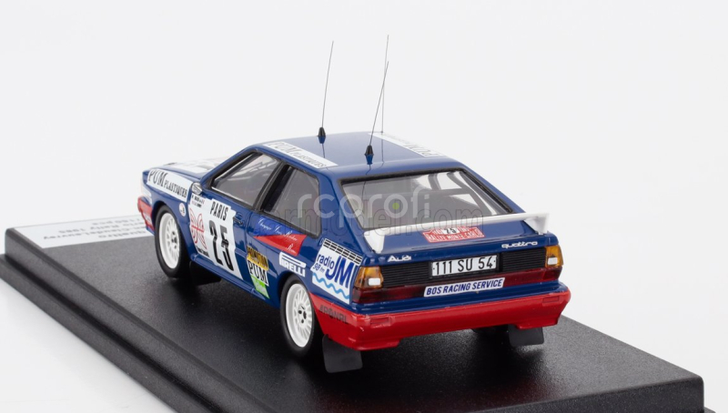 Trofeu Audi Quattro (night Version) N 25 Rally Montecarlo 1985 Pierre Bos - Jean Claude Leuvrey 1:43 Modrá Bílá Červená