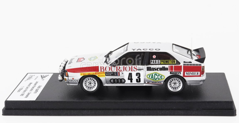 Trofeu Audi Quattro (night Version) N 43 Rally Montecarlo 1982 Jacques Panciatici - Demachy 1:43 Silver Red