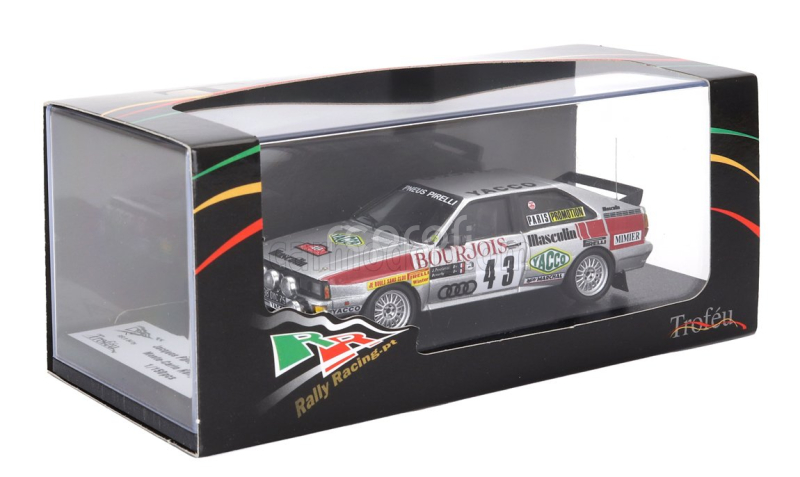 Trofeu Audi Quattro (night Version) N 43 Rally Montecarlo 1982 Jacques Panciatici - Demachy 1:43 Silver Red