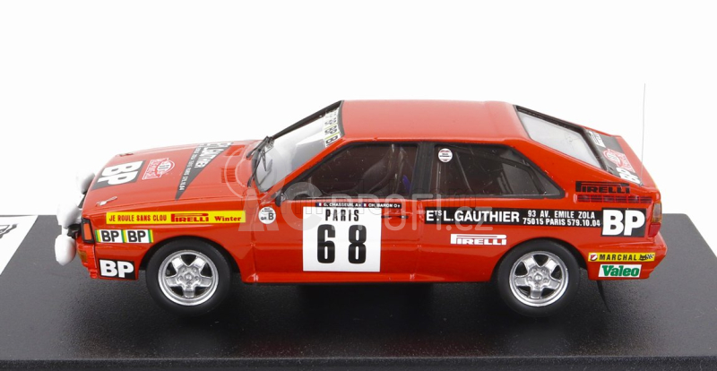 Trofeu Audi Quattro (night Version) N 68 Rally Montecarlo 1982 Guy Chasseuil - Christian Baron 1:43 Red