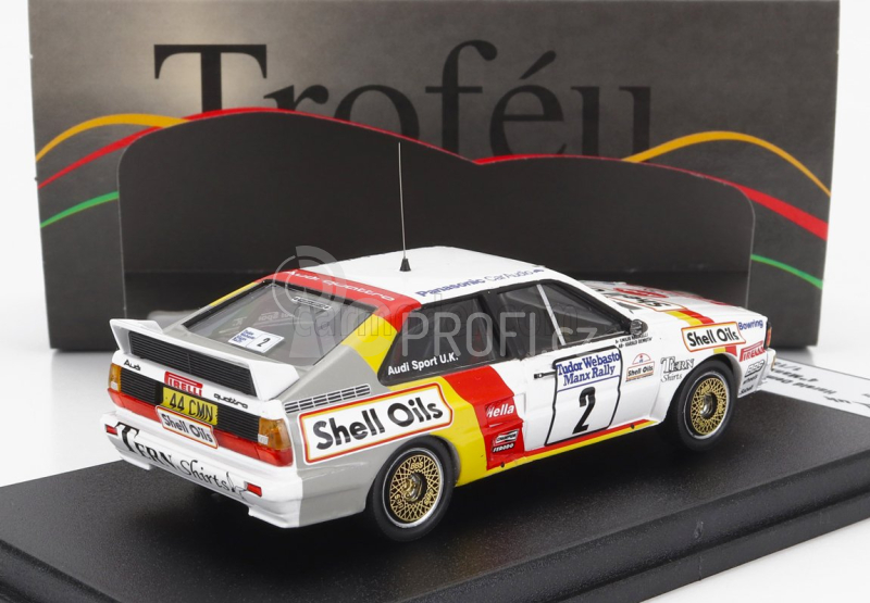 Trofeu Audi Quattro Sport N 2 Manx Isle Of Man Rally 1985 H.demuth - E.radaelli 1:43 Bílá Červená Žlutá