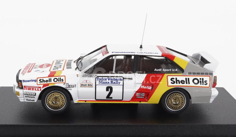 Trofeu Audi Quattro Sport N 2 Manx Isle Of Man Rally 1985 H.demuth - E.radaelli 1:43 Bílá Červená Žlutá