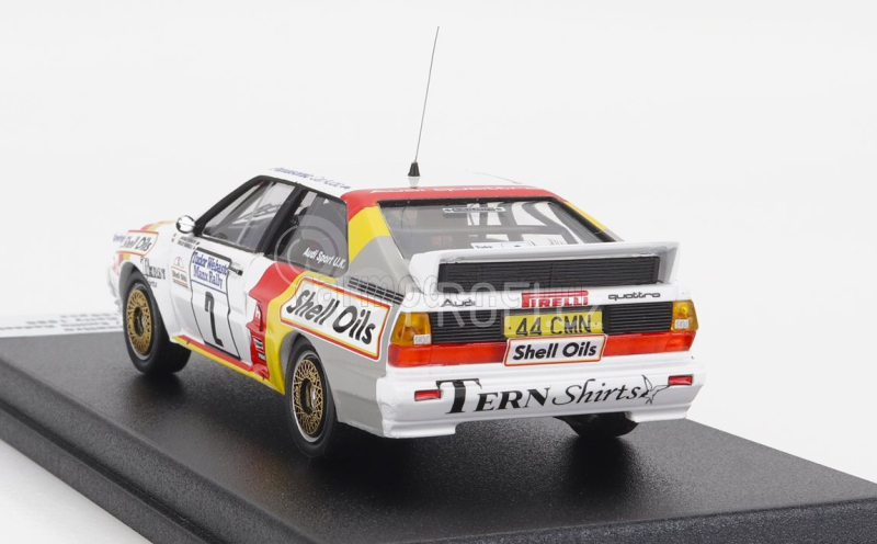 Trofeu Audi Quattro Sport N 2 Manx Isle Of Man Rally 1985 H.demuth - E.radaelli 1:43 Bílá Červená Žlutá