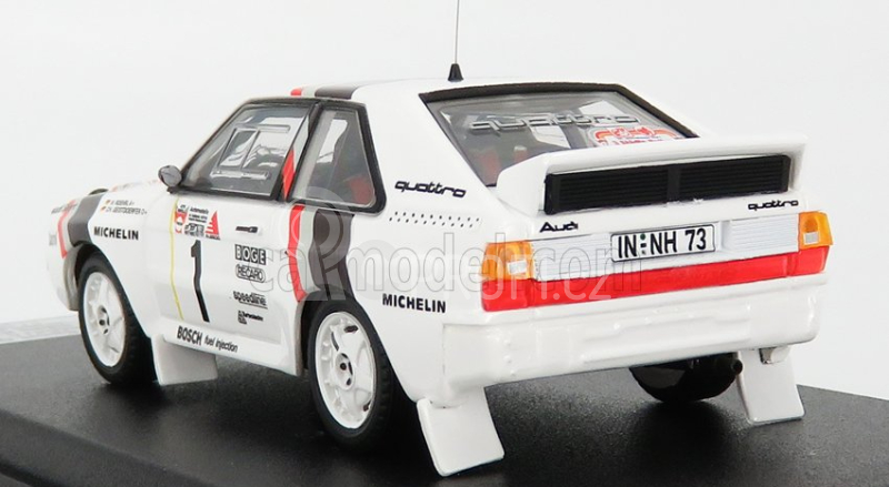 Trofeu Audi Quattro Sport (night Version) N 1 Winner Rally Stadte 1984 - Saturday Version W.rohrl - C.geistdorfer 1:43 Bílá