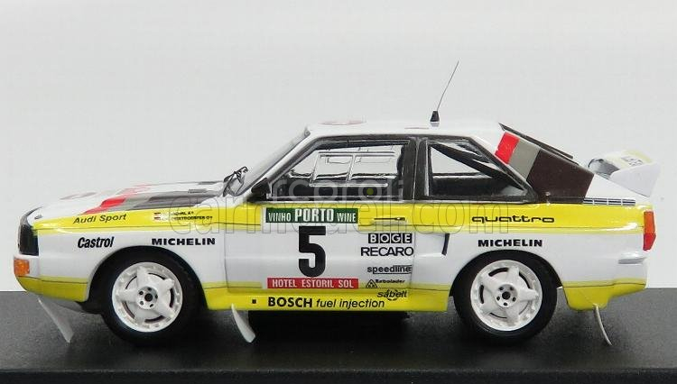 Trofeu Audi Sport Quattro Team Audi 3rd Rally Portugal 1985 W.rohrl - C.geistdorfer 1:43 Bílá Žlutá