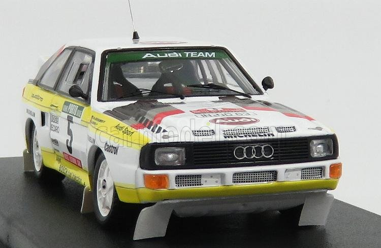 Trofeu Audi Sport Quattro Team Audi 3rd Rally Portugal 1985 W.rohrl - C.geistdorfer 1:43 Bílá Žlutá
