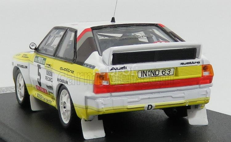Trofeu Audi Sport Quattro Team Audi 3rd Rally Portugal 1985 W.rohrl - C.geistdorfer 1:43 Bílá Žlutá