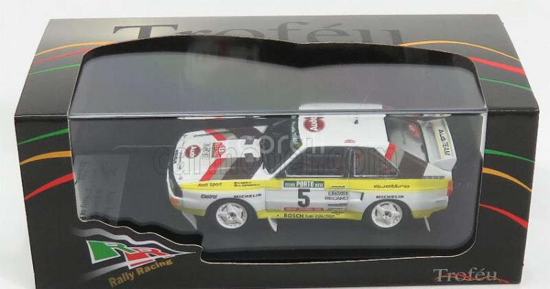 Trofeu Audi Sport Quattro Team Audi 3rd Rally Portugal 1985 W.rohrl - C.geistdorfer 1:43 Bílá Žlutá