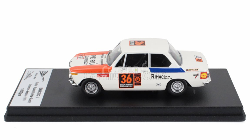 Trofeu BMW 2002 Ti N 36 Rally Londra-messico 1970 Peter Kube - Lothar Ranft 1:43 Bílá Modrá Červená