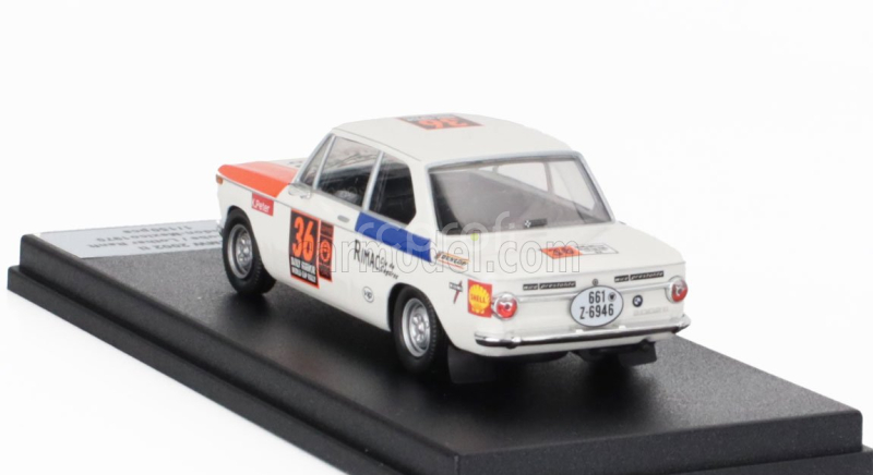 Trofeu BMW 2002 Ti N 36 Rally Londra-messico 1970 Peter Kube - Lothar Ranft 1:43 Bílá Modrá Červená