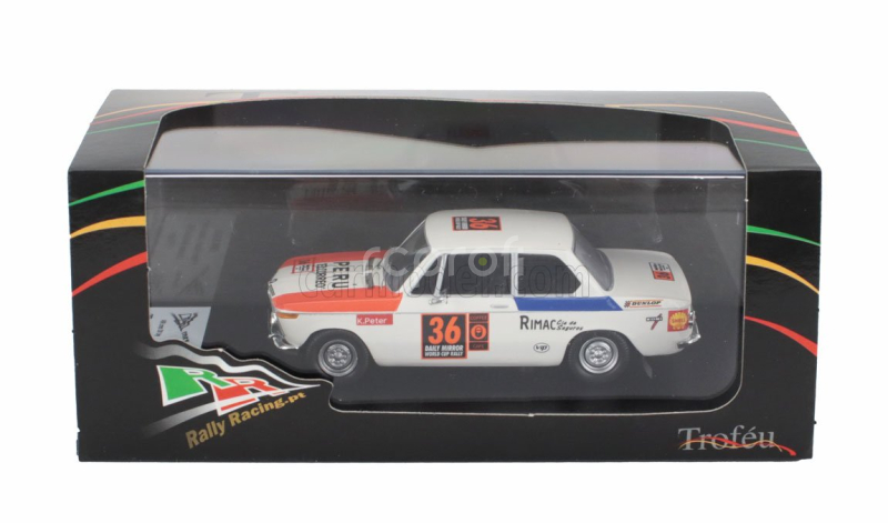 Trofeu BMW 2002 Ti N 36 Rally Londra-messico 1970 Peter Kube - Lothar Ranft 1:43 Bílá Modrá Červená