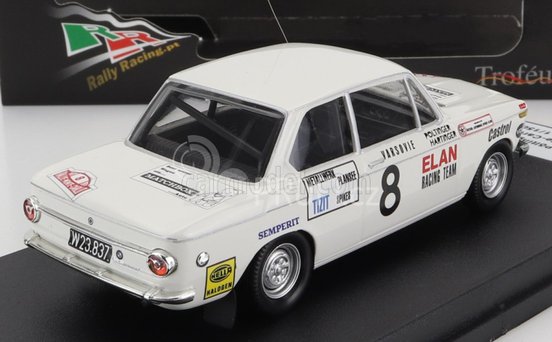 Trofeu BMW 2002 Ti (night Version) N 8 Rally Montecarlo 1971 W.poltinger - H.hartinger 1:43 Bílá