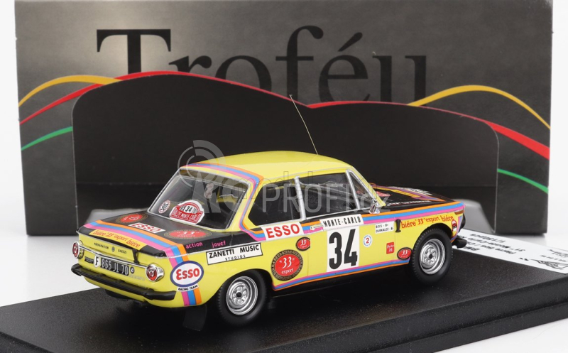 Trofeu BMW 2002ti (night Version) N 34 Rally Montecarlo 1975 P.bos - C.durkaleck 1:43 Žlutá Černá