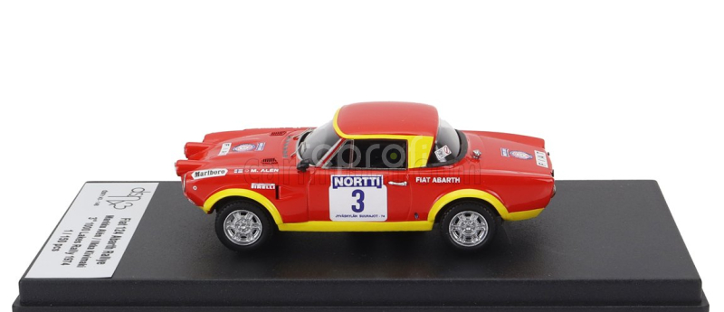 Trofeu Fiat 124 Abarth (night Version) N 3 3rd Rally 1000 Lakes 1974 Markku Alen - Ilkka Kivimaki 1:43 Červená Žlutá