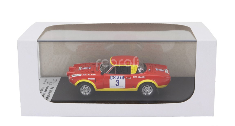 Trofeu Fiat 124 Abarth (night Version) N 3 3rd Rally 1000 Lakes 1974 Markku Alen - Ilkka Kivimaki 1:43 Červená Žlutá