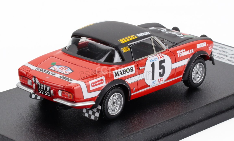Trofeu Fiat 124 Sport 1600 Spider Closed (night Version) N 15 Rally Tap 1973 Luis Netto - Manuel Coentro 1:43 Červená Černá