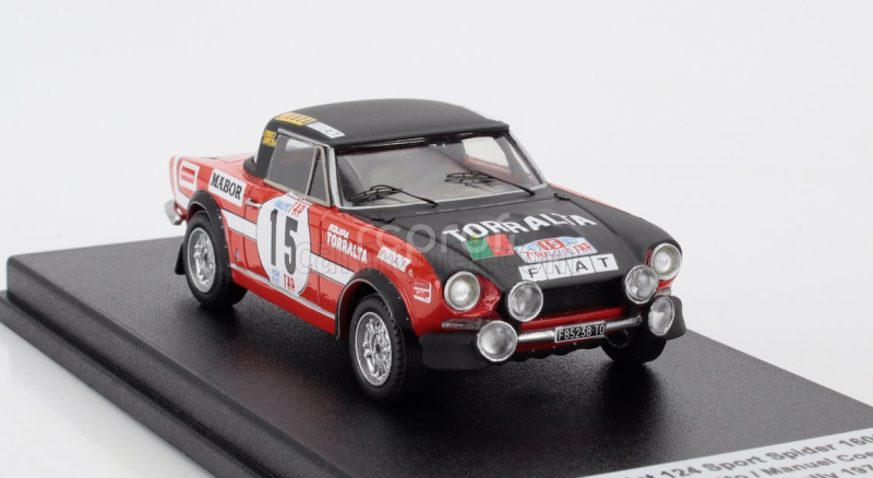Trofeu Fiat 124 Sport 1600 Spider Closed (night Version) N 15 Rally Tap 1973 Luis Netto - Manuel Coentro 1:43 Červená Černá