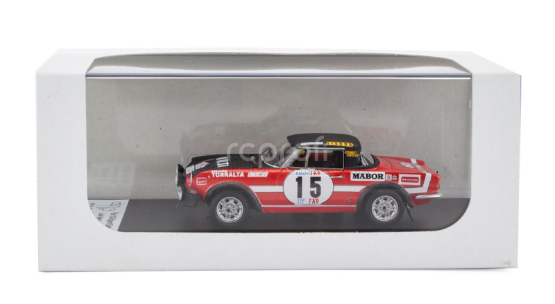 Trofeu Fiat 124 Sport 1600 Spider Closed (night Version) N 15 Rally Tap 1973 Luis Netto - Manuel Coentro 1:43 Červená Černá