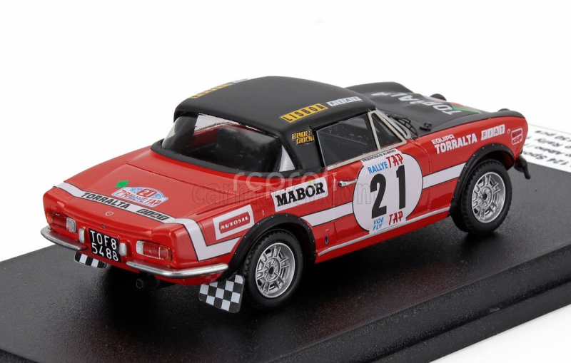 Trofeu Fiat 124 Sport Spider 1600 (night Version) N 21 Rally Tap 1973 Jose Carpinteiro Albino - Fernando Carpinteiro Albino 1:43 Černá Červená