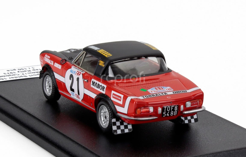 Trofeu Fiat 124 Sport Spider 1600 (night Version) N 21 Rally Tap 1973 Jose Carpinteiro Albino - Fernando Carpinteiro Albino 1:43 Černá Červená