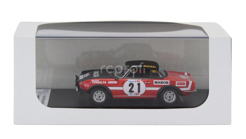 Trofeu Fiat 124 Sport Spider 1600 (night Version) N 21 Rally Tap 1973 Jose Carpinteiro Albino - Fernando Carpinteiro Albino 1:43 Černá Červená