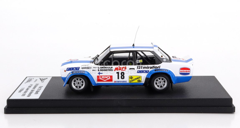 Trofeu Fiat 131 Abarth (night Version) N 18 4th Rally 1000 Lakes 1979 Ulf Gronholm - Bob Rehnstrom 1:43 Bílá Modrá