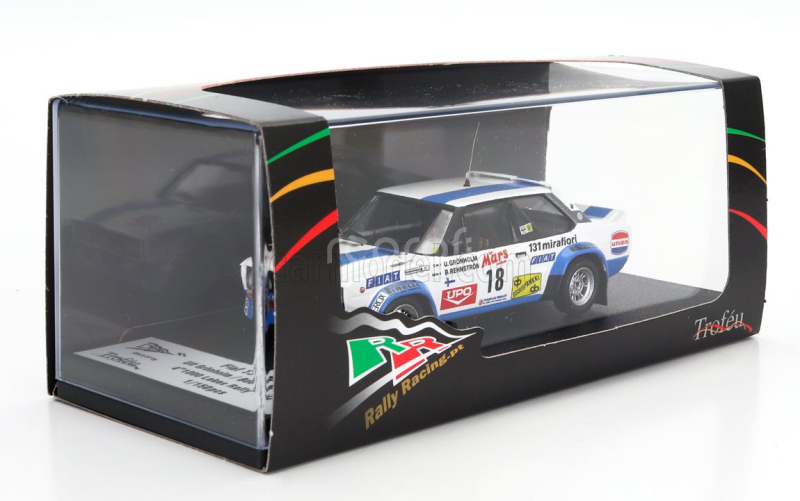 Trofeu Fiat 131 Abarth (night Version) N 18 4th Rally 1000 Lakes 1979 Ulf Gronholm - Bob Rehnstrom 1:43 Bílá Modrá