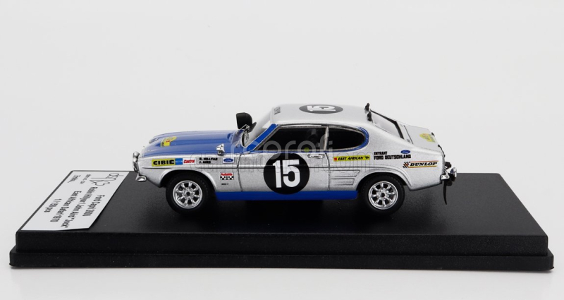 Trofeu Ford england Capri 2600 (night Version) N 15 Rally East African Safari 1970 Robin C. Hillyar - John Aird (jock) 1:43 Šedá Met Modrá