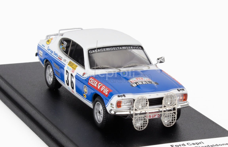 Trofeu Ford england Capri 2600 (night Version) N 36 Rally Tap 1972 Ronny - Adrian Gianfaldone 1:43 Bílá Světle Modrá