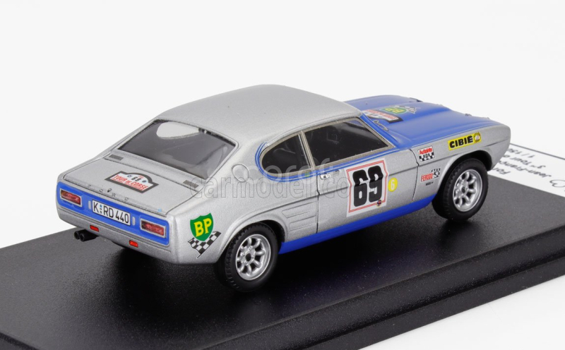 Trofeu Ford england Capri 2600 (night Version) N 69 3rd Rally Tour De Corse 1969 Jean Francais Piot - Jean Todt 1:43 Stříbrná Modrá